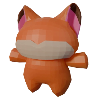 Kitu full body with low poly count that create facet reflecting light like a diamond.