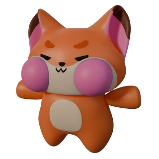 Kittu full with eyes, mouth, nose, and eyebrows.