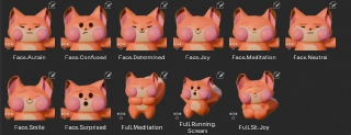 All my poses in blender, with proper thumbnails automagically generated. 