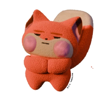 Furry Kitu with folded arms, a smug expression and a raised tail.