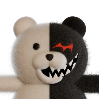 Monokuma hugging you. He's evil!