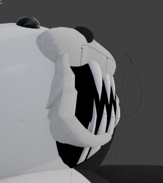Monokuma big mouth with 3D defects, and unintentional clipping