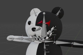 Monokuma with bones in Blender
