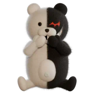 Monokuma with hands in front of mouth